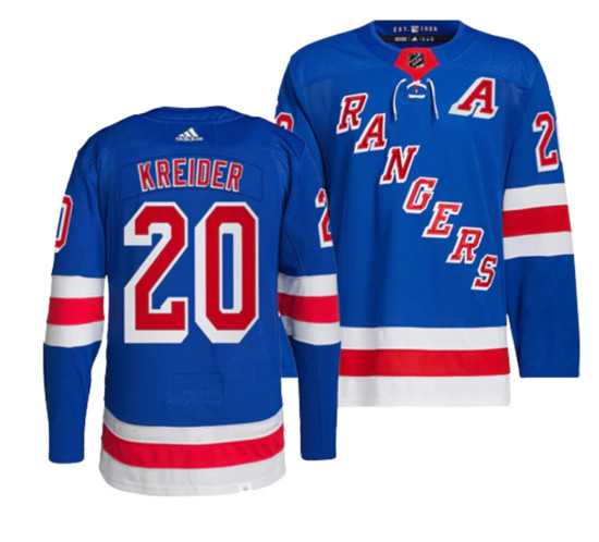 Mens New York Rangers #20 Chris Kreider Blue Stitched Jersey Dzhi->new york rangers->NHL Jersey